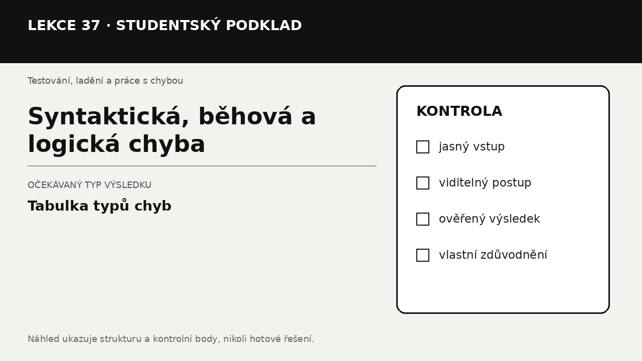 Náhled typu výsledku