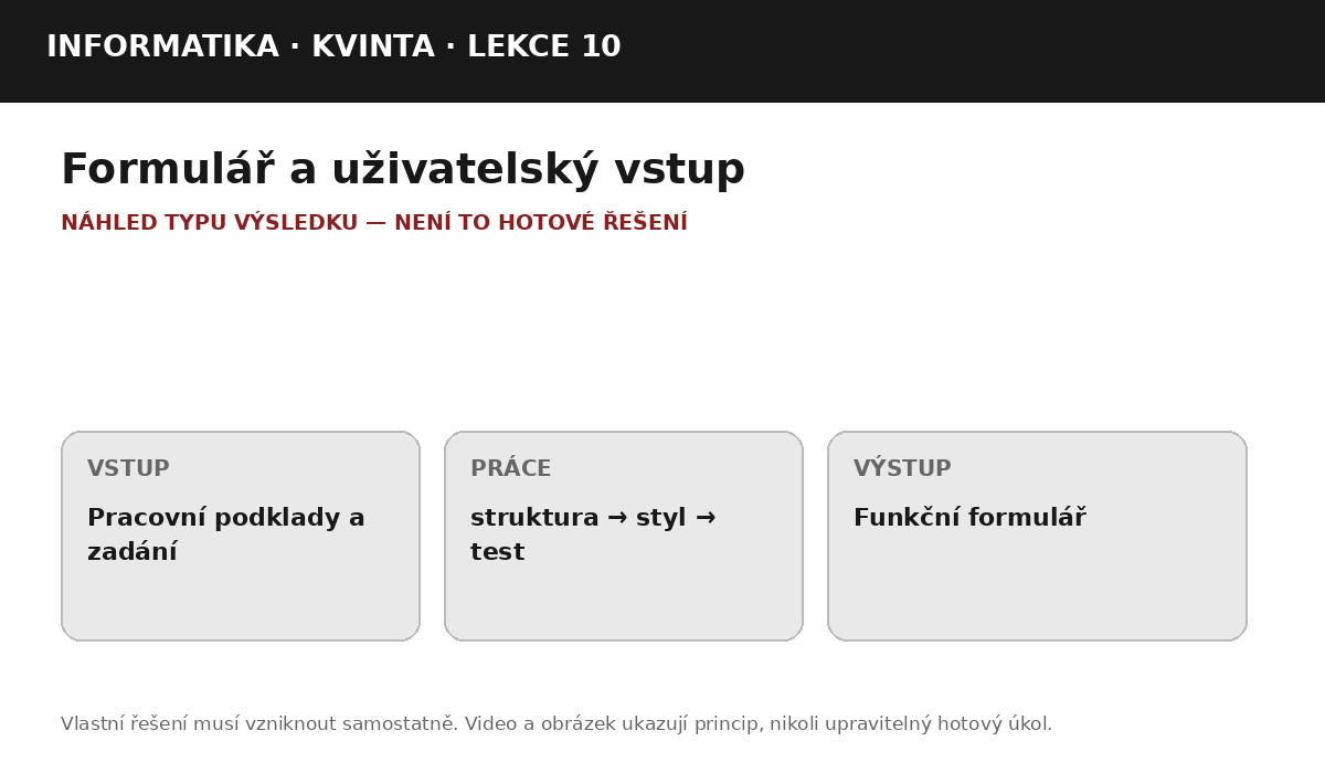 Náhled typu výsledku