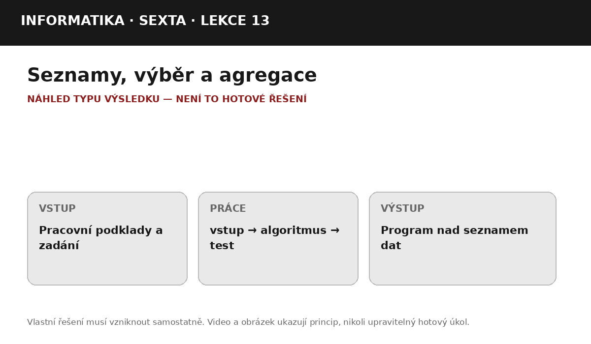 Náhled typu výsledku